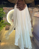 StarLight Pearl Organza Open Abaya Dress 2-Piece Set