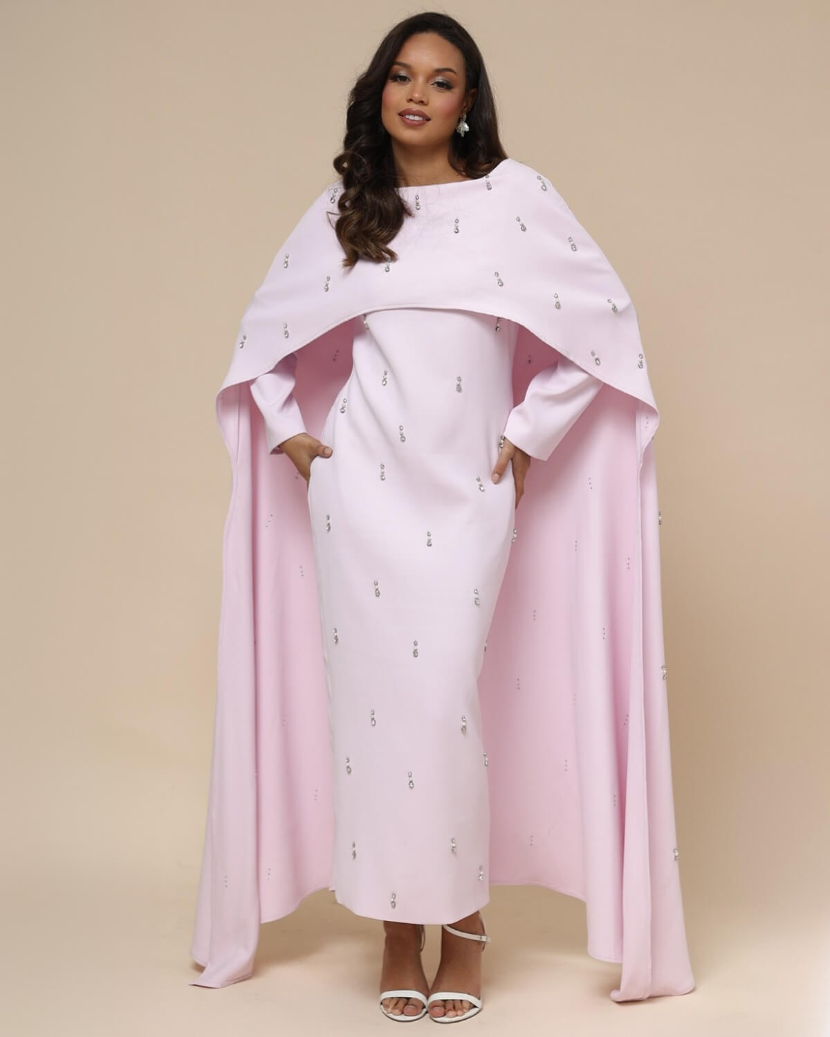 Aurohaya Modest Maxi Cape Dress