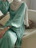 Satin Modest Dress 3-Piece Set