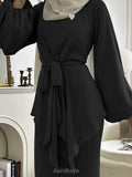 Satin Modest Dress 3-Piece Set