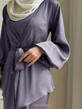 Satin Modest Dress 3-Piece Set