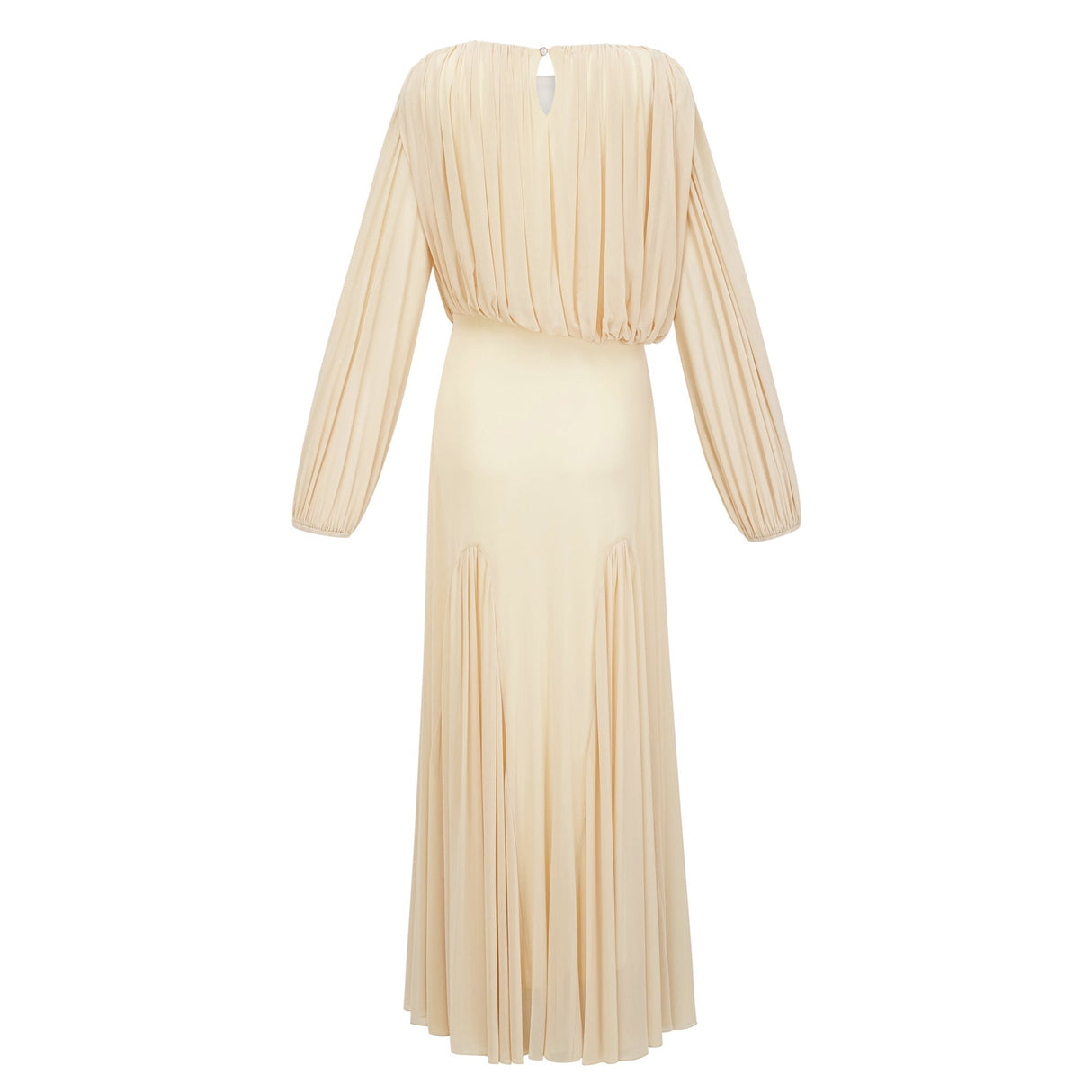 Pollen Pleated High Neck Maxi Dress