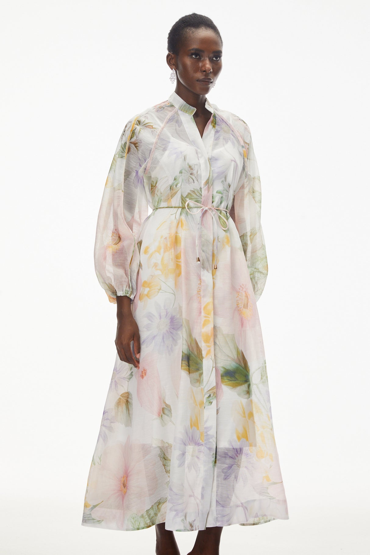 Aurohaya Asiya Green All-Over Print Maxi Dress