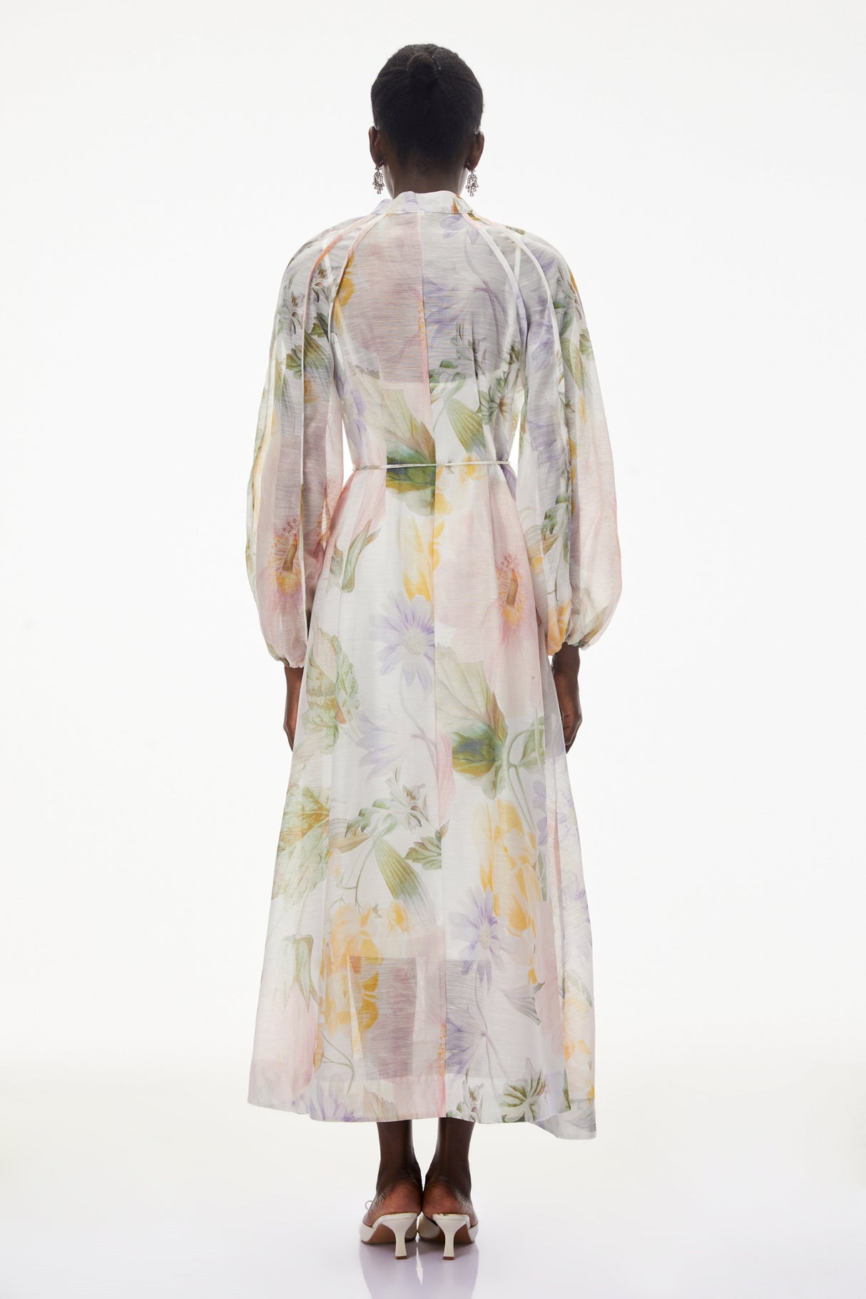 Aurohaya Asiya Green All-Over Print Maxi Dress