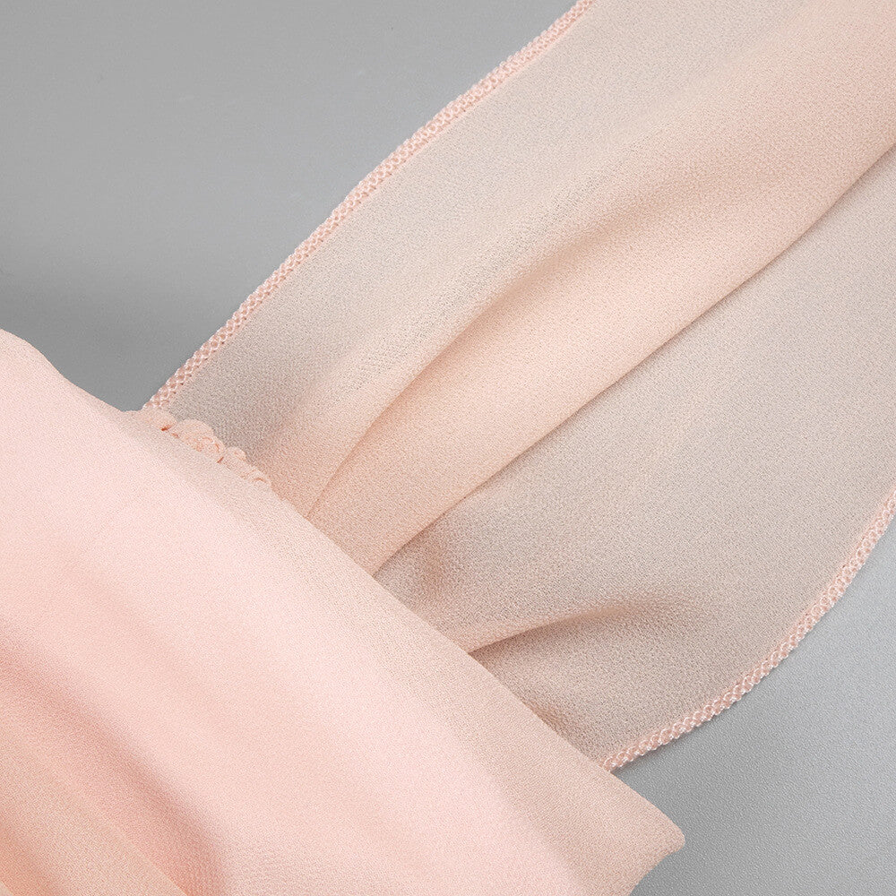 Aurohaya Chloé Strapless Ruffle Maxi Dress