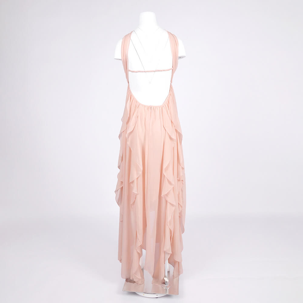 Aurohaya Chloé Strapless Ruffle Maxi Dress