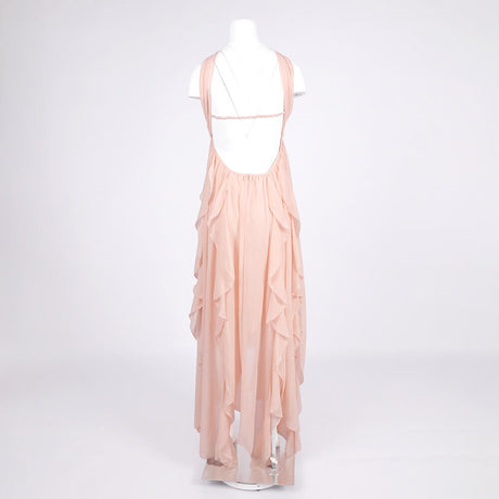 Aurohaya Chloé Strapless Ruffle Maxi Dress