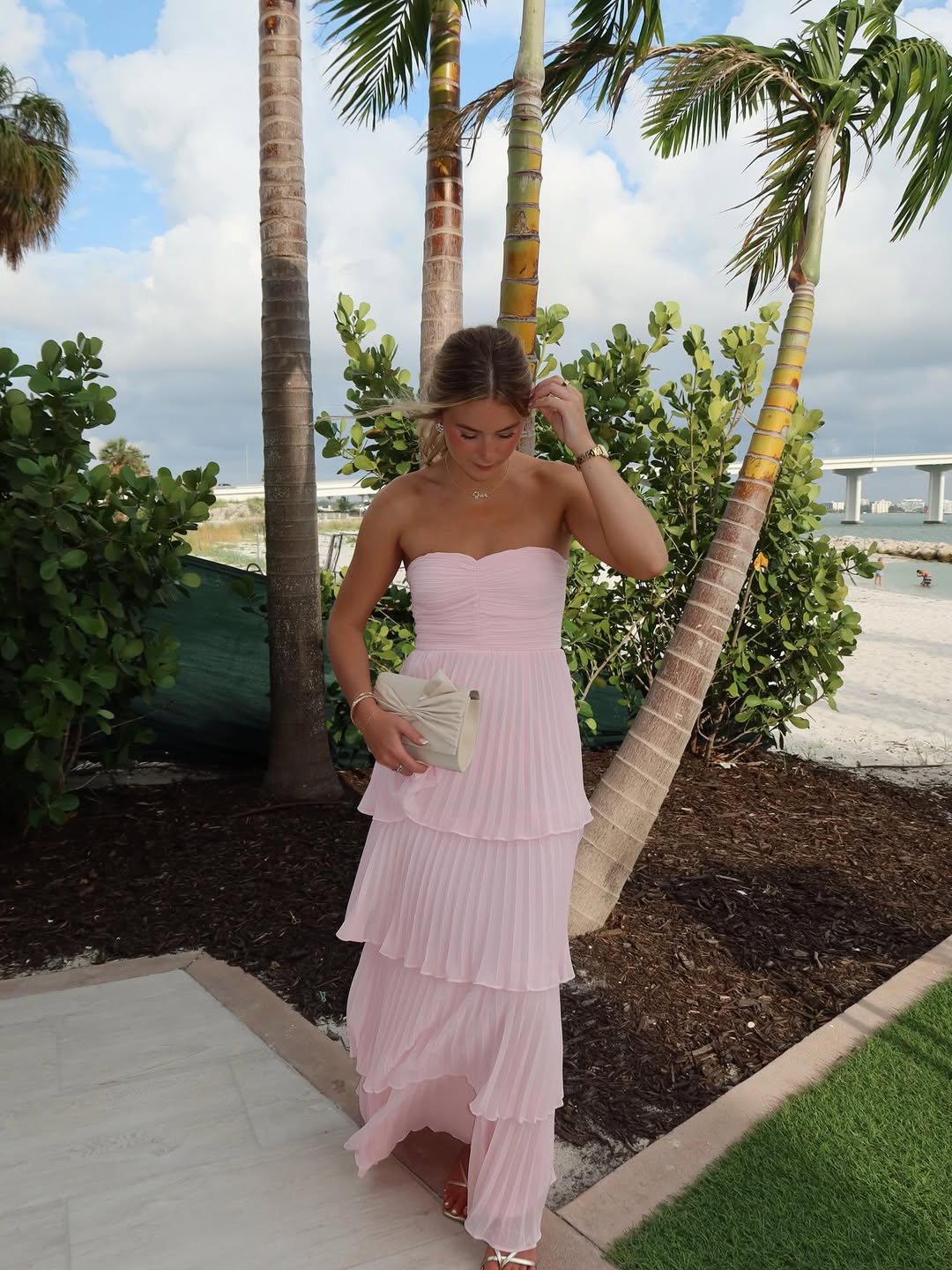 Aurohaya Manon Strapless Tiered Maxi Dress