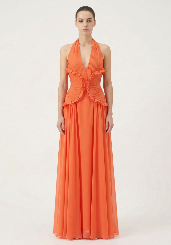 Aurohaya Énergie Halter Maxi Dress