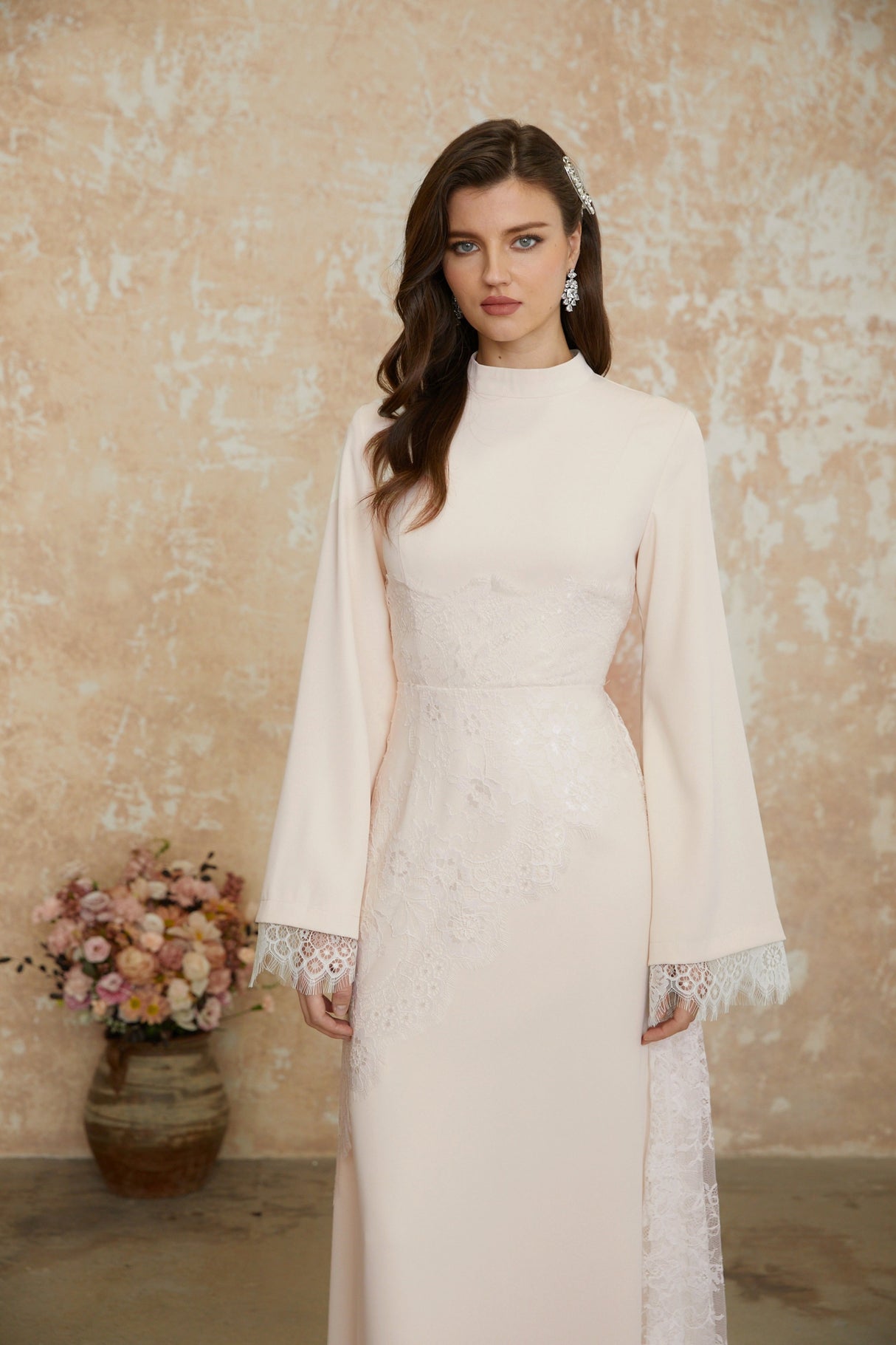 Aurohaya Aurora White Floral Lace Maxi Dress