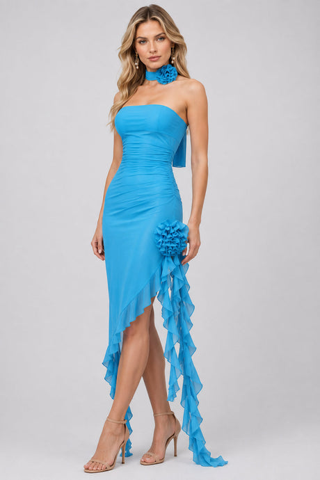 Azurélie_Strapless_Ruched_Rosette_Asymmetric_Maxi_Dress_-_Blue_-_selmori.com_-_05