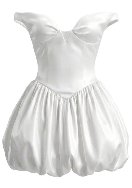 Bardot Bubble Corset Dress White