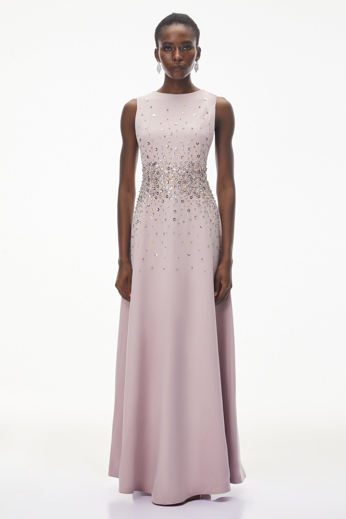 Aurohaya Bronislava Lotus Pink Embellished Maxi Dress