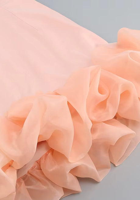 Bubble Hem Dress Coral