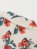 Aurohaya Floral Printed Blazer for Women V-Cut Long Sleeve Vintage Casual Polyester Jacket