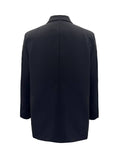 Aurohaya Double-Breasted Solid Blazer for Women Long-Sleeve with Pockets, Elegant Casual Autumn Jacket