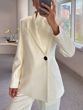 Aurohaya Satin Blazer for Women Elegant Oversized Casual Jacket