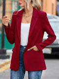 Aurohaya Belted Blazer with Pockets Women’s Mid-Length Elegant Casual Fashion Jacket