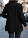 Aurohaya Chevron Blazer for Women Elegant V-Cut Long Sleeve Casual Fashion Jacket