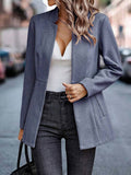 Aurohaya Chevron Blazer for Women Elegant V-Cut Long Sleeve Casual Fashion Jacket