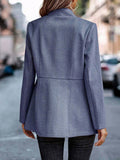 Aurohaya Chevron Blazer for Women Elegant V-Cut Long Sleeve Casual Fashion Jacket