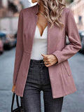 Aurohaya Chevron Blazer for Women Elegant V-Cut Long Sleeve Casual Fashion Jacket
