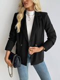Aurohaya Women’s Blazer with Buttons and Pockets ong Sleeve Single-Breasted Lapel Casual Work Jacket