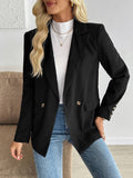 Aurohaya Women’s Blazer with Buttons and Pockets ong Sleeve Single-Breasted Lapel Casual Work Jacket