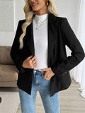 Aurohaya Women’s Blazer with Buttons and Pockets ong Sleeve Single-Breasted Lapel Casual Work Jacket
