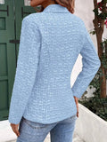 Aurohaya Women’s Double Breasted Jacquard Blazer Long Sleeve Casual Office Jacket