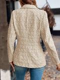 Aurohaya Women’s Double Breasted Jacquard Blazer Long Sleeve Casual Office Jacket