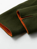 Aurohaya Vintage Wool Coat for Women, Single Breasted, High Collar, Long Sleeves Casual & Fashionable Winter Outerwear