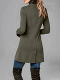 Aurohaya Everyday Women’s Winter Coat with Button Closure, Split Hem & Stand Collar Casual Fashion Outerwear