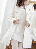 Aurohaya Double Breasted Wool Coat with Faux Fur Collar Elegant Winter Jacket for Women