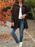 Aurohaya Elegant Women's Wool Coat with Bowtie, Double Breasted, Pockets, and Reversible Collar Casual and Stylish Autumn Winter Jacket