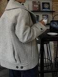 Aurohaya Women’s Oversized Double Breasted Peacoat with Pockets Elegant Casual Winter Coat