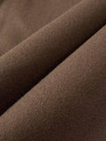 Aurohaya Long Wool Coat with Button Closure, Pockets, and Lapel Collar Elegant Casual Oversized Winter Jacket for Women