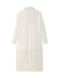 Aurohaya Women’s Long Wool Coat with Fringe Buttons Oversized Elegant Winter Jacket