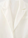 Aurohaya Women’s Long Wool Coat with Fringe Buttons Oversized Elegant Winter Jacket