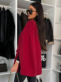 Aurohaya Women’s Unicolor Poncho Coat with Buttons Pockets Oversized Elegant Winter Jacket