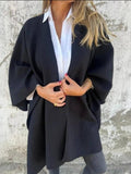 Aurohaya Short Poncho Coat Oversized Knot-Front Women’s Cape