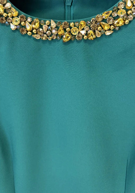 Cape Sleeves Maxi Dress Green
