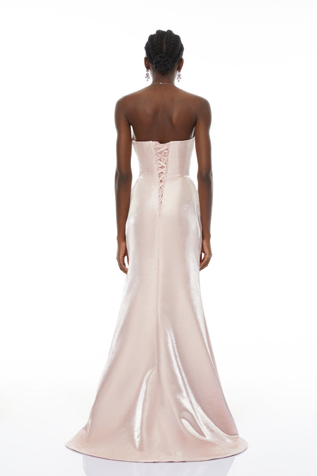 Aurohaya Charlotte Pink Off Shoulder Ruched Maxi Dress