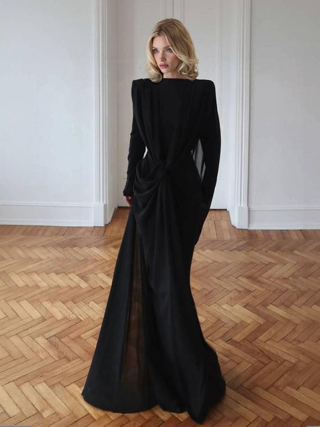 Aurohaya Irregular Ribbon Design Maxi Dress