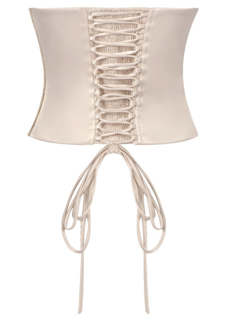 Corset Ruffle Maxi Dress Ivory