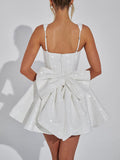 Elegant Square Neck A-Line Mini Dress