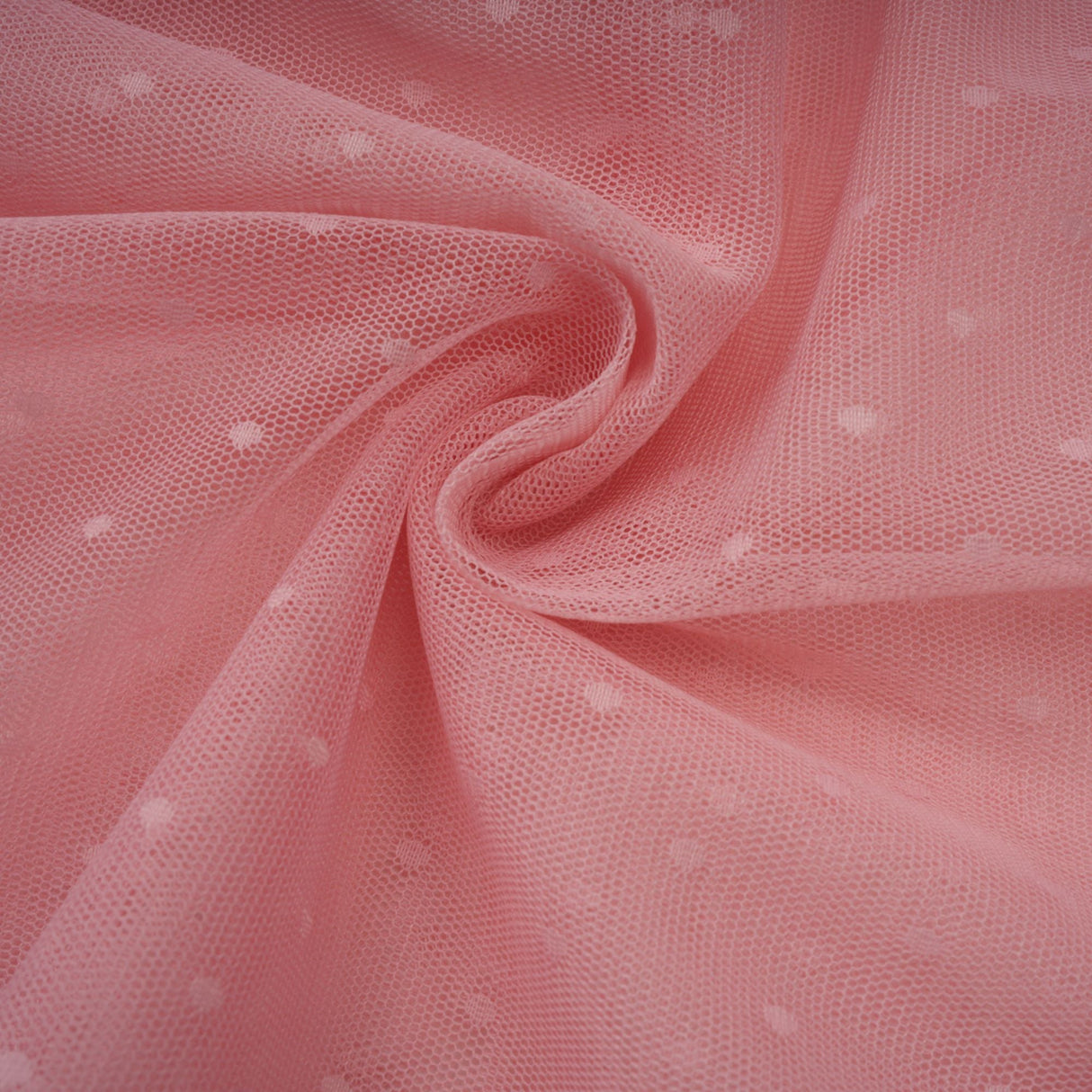 Aurohaya Aimée pink dot-detail ruffled tulle midi dress