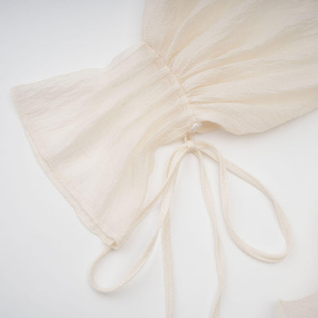 Aurohaya Léonie floral-appliqué tiered mini dress in Neutrals