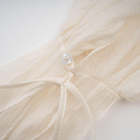 Aurohaya Léonie floral-appliqué tiered mini dress in Neutrals