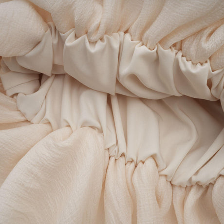 Aurohaya Léonie floral-appliqué tiered mini dress in Neutrals